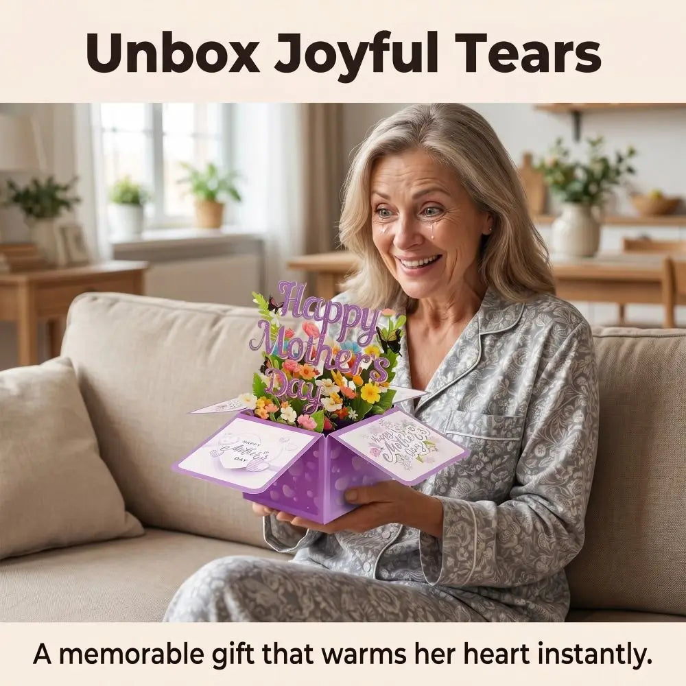 Surprise Flower 3D Mother's Day Card Best Wishes Butterfly Mom Greeting Card Gifts Creative Flower Pop Up Card Mother's Day Gift