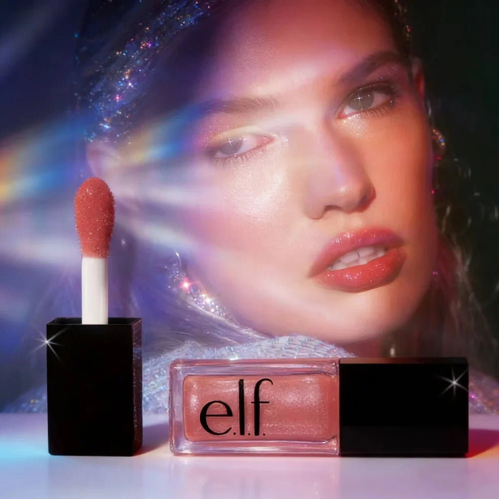 Elf New Glow Reviver Lip Gloss Candy Divine Wine Tinted Lightweight Moisturizing Nutritious Lip Oil Plump Lip Makeup Cosmetics