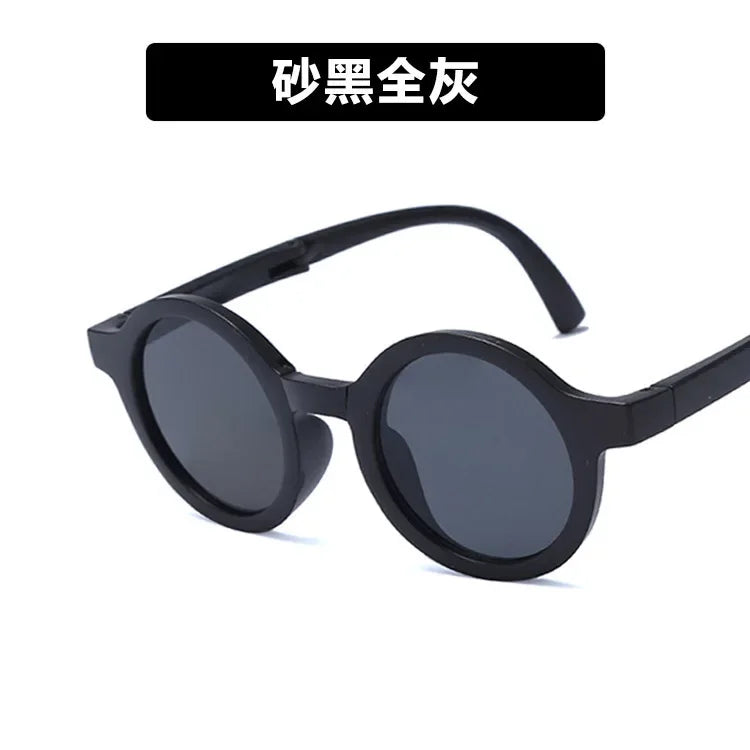 Foldable Kids Sunglasses Girls Boy Children Sun Glasses Round Street Beat Eyeglasses Cute Baby Shades Eyewears