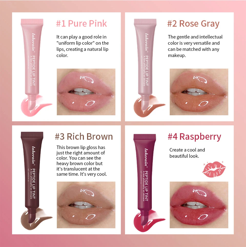 Lakerain 10ml Lip Balm Gel Texture Long Lasting Moisturizing Restore Replenish Non-Sticky Fragrance-Free Tinted Lip Serum Makeup