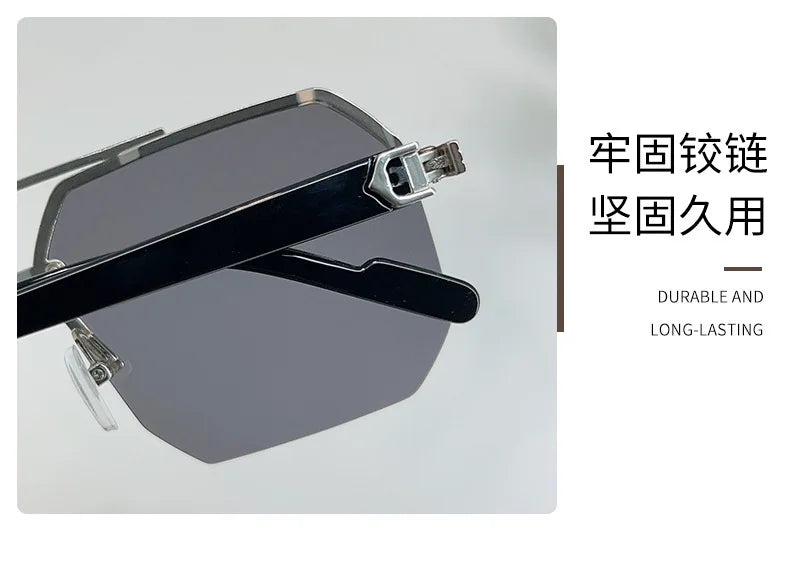 Polygon Sunglasses Rectangle Fashion Metal Frame Women Men Large Square Sun Glasses for Female Male Gradient Traveling Oculos ﻿