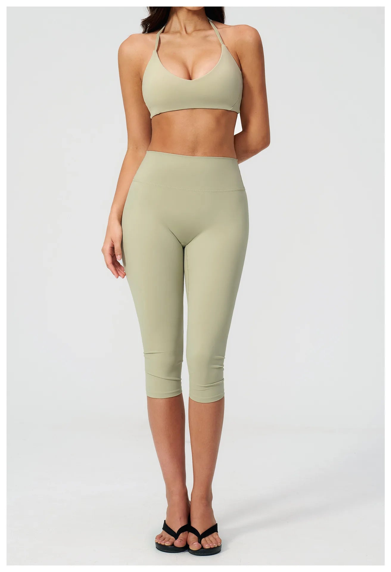 Yoga Set 2PCS Sports Set Short Sleeve Fitness Outfits Women Tracksuit Workout Clothes Running Capri Pants Gym Suit Athletic Wear