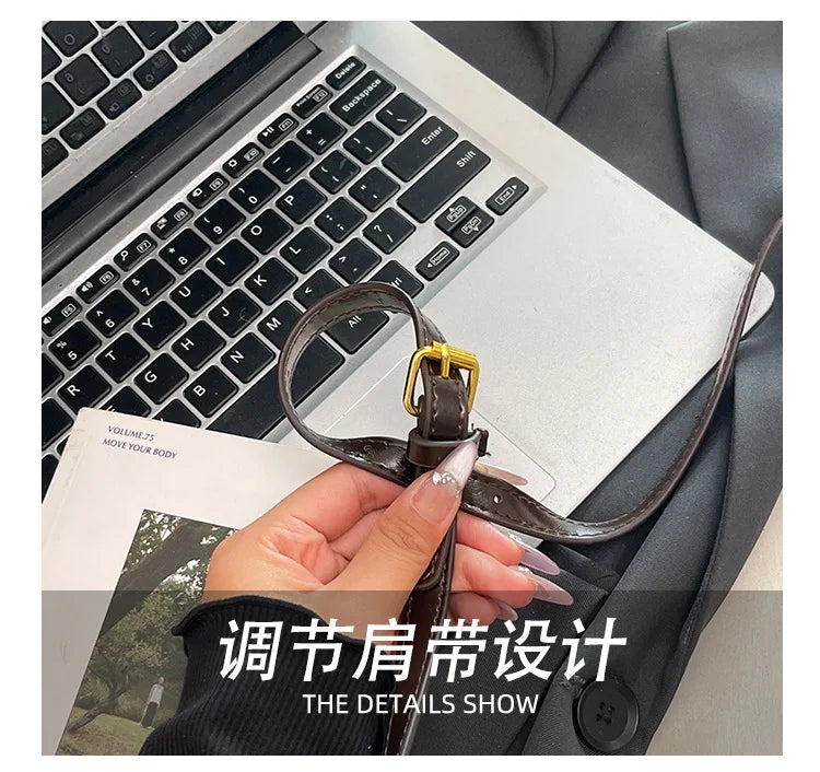 2026 New Korean Style Retro Mini Square Crossbody Bag Shoulder Top Handle Purse Textured Everyday Tote for Women