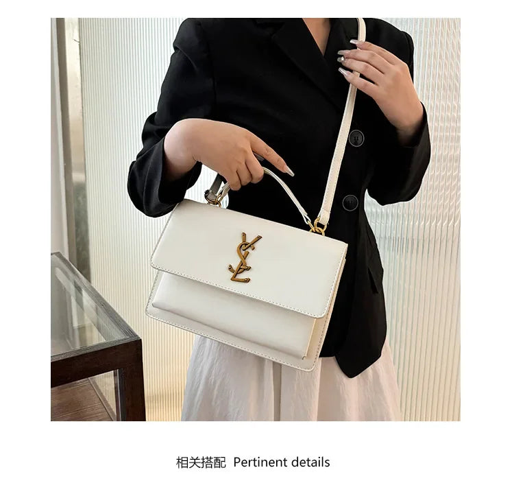 High-End Leather Women Diaper Bag Classic Designer Paris Casual Simple Vintage Trendy Design with Adjustable Shoulder Strap