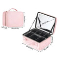 Smart 3 Color LED Travel Train Cosmetic Case Light And Mirror Makeup Bag Female Beautician Skincare Makeup Case For Women