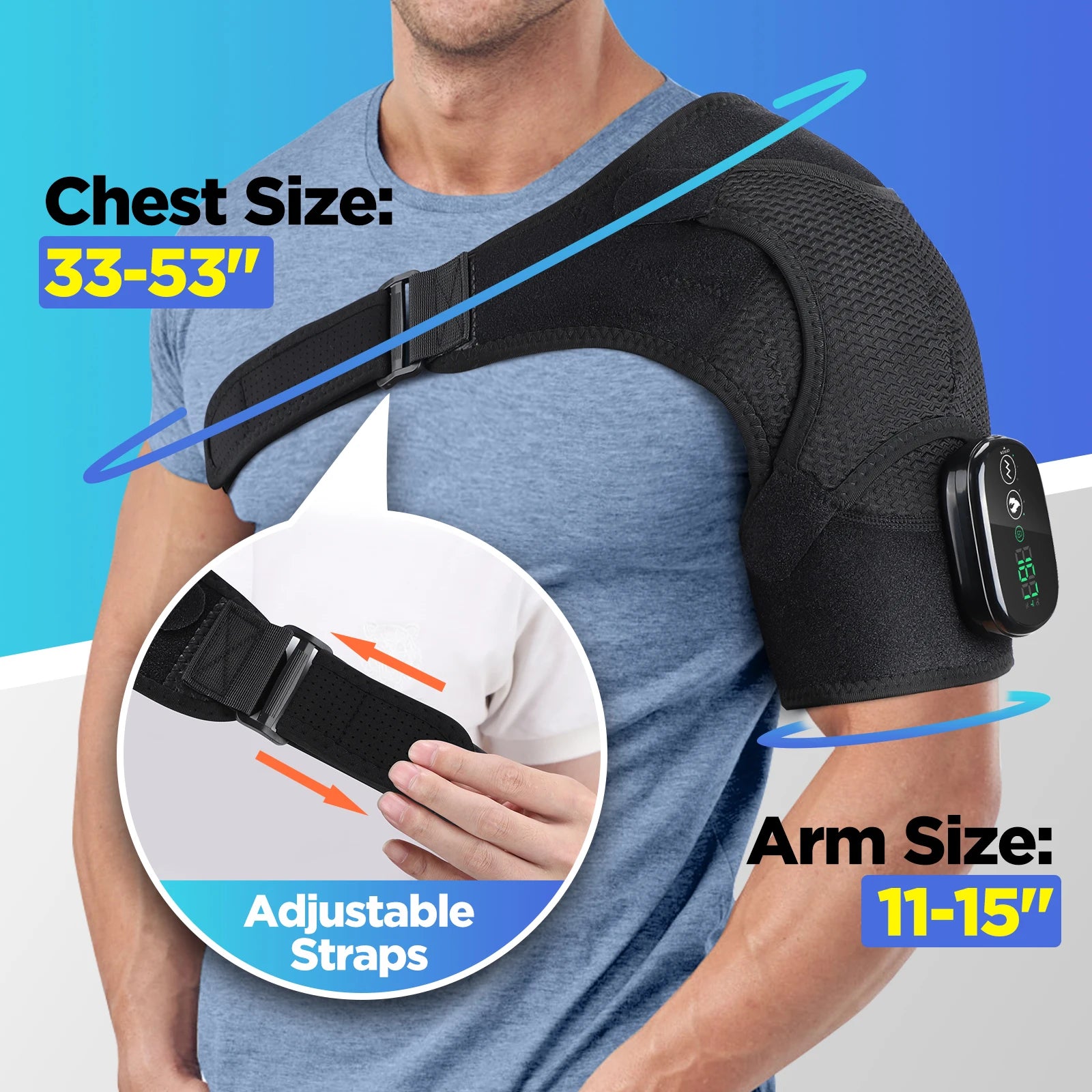 Vibration Shoulder Steamer Belt Heated Shoulder Warmer Massager Electric Smart Massage Machine Temperature Adjust