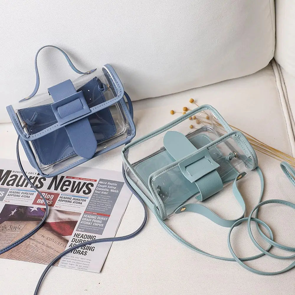Small Women's Small Bag Transparent Jelly Candy Color Square Messager Bag Fashion Clutches PVC Shoulder Bag Crossbody Handbag