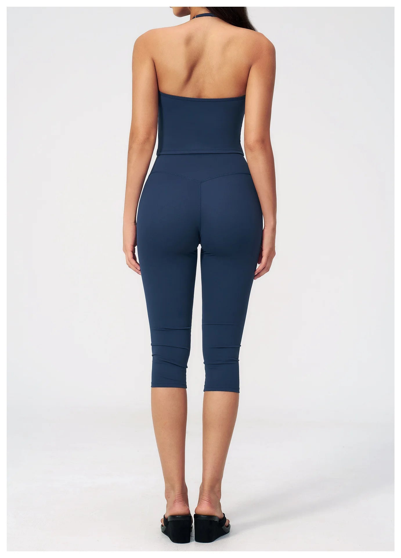 Yoga Set 2PCS Sports Set Short Sleeve Fitness Outfits Women Tracksuit Workout Clothes Running Capri Pants Gym Suit Athletic Wear
