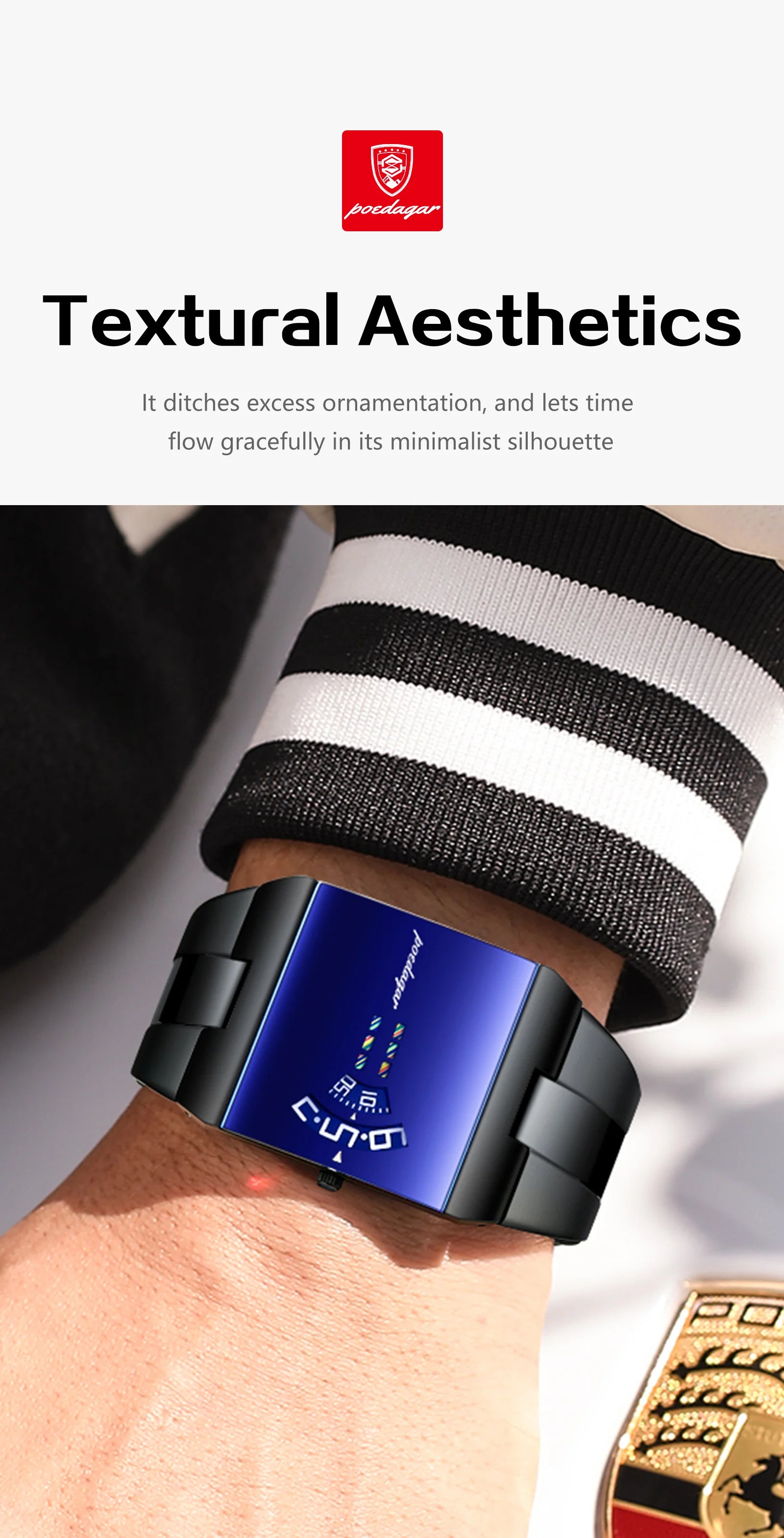POEDAGAR Top Unique Men Clock Waterproof Fashion Casual Man Wristwatch Stainless Steel Original Sport Quartz Men's Watches Reloj