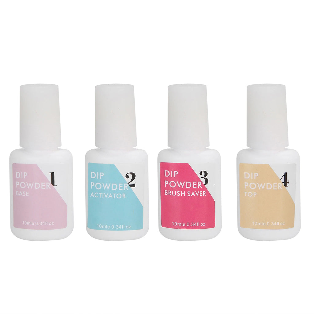 Nail Dipping Powder Set Nail Art Powder Top Base Coat Gel Dust Brush Manicure Tool Set Nail Powder
