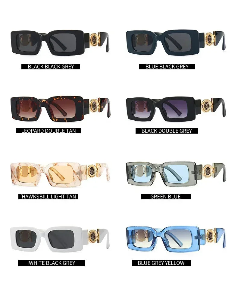 2026 New Retro Square Sunglasses for Women Men Flower Decoration Fashion Ladies Sun Glasses Ins Hot Shading Eyewear UV400