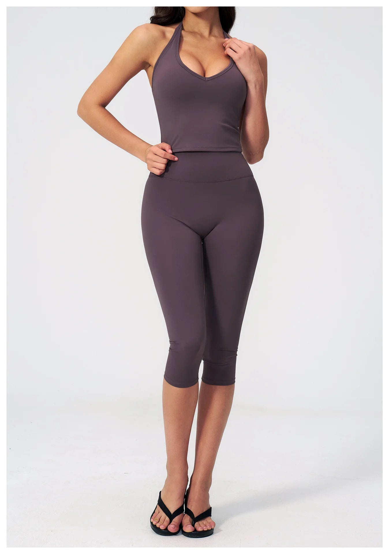 Yoga Set 2PCS Sports Set Short Sleeve Fitness Outfits Women Tracksuit Workout Clothes Running Capri Pants Gym Suit Athletic Wear