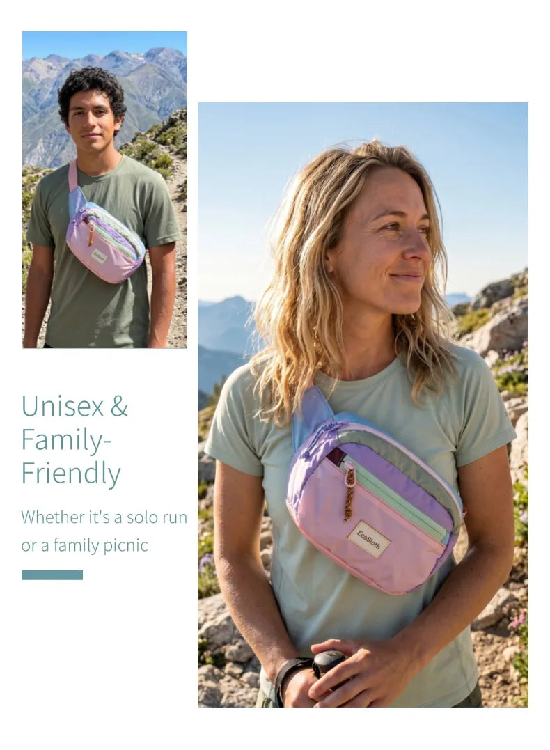 EcoSloth Random Foldable Waist Pack and Outdoor Water-resistant Fanny Packs for Women Men Crossbody Bags for Running Hiking Work