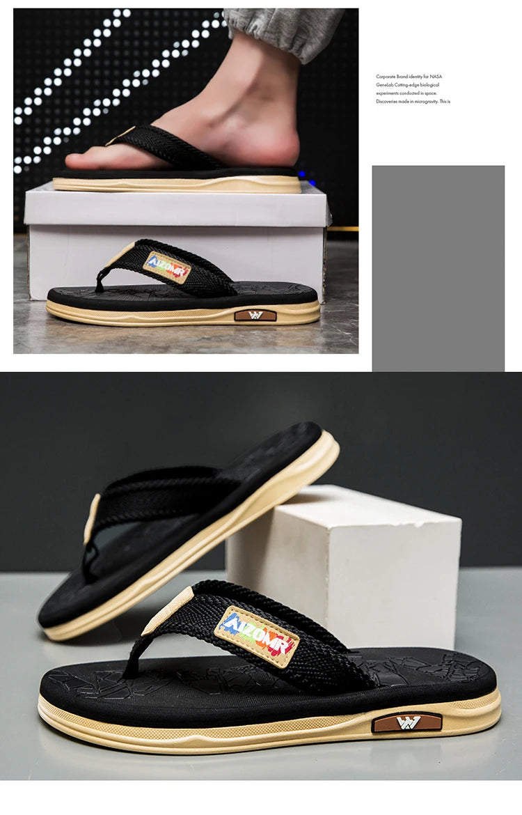 Men's Flip-Flops Are a Popular Fashion Item, Flat, Soft, Comfortable, Simple, and Suitable for Outdoor Wear