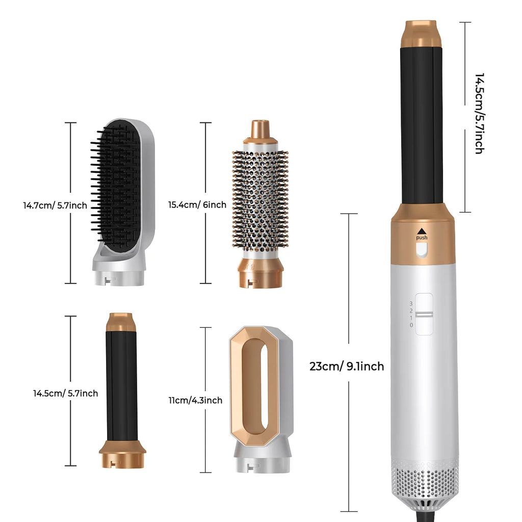 5 in 1 Hair Dryer Hot Comb Set Professional Curling Iron Hair Straightener Styling Tool For Airwrap Hair Dryer Household