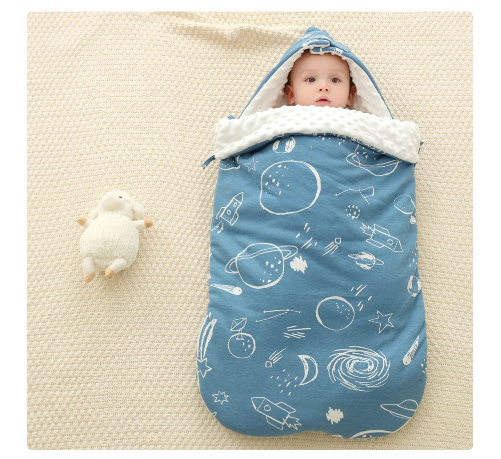 Warm Baby Stroller Sleeping Bag Fleece Prams Footmuff Infant Swaddle Wrap Envelopes For Newborns Baby Blanket 3 Colors Sleepsack