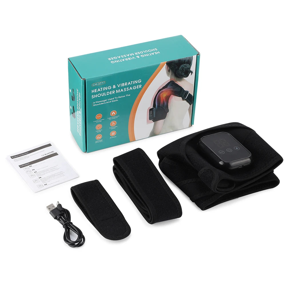 Vibration Shoulder Steamer Belt Heated Shoulder Warmer Massager Electric Smart Massage Machine Temperature Adjust