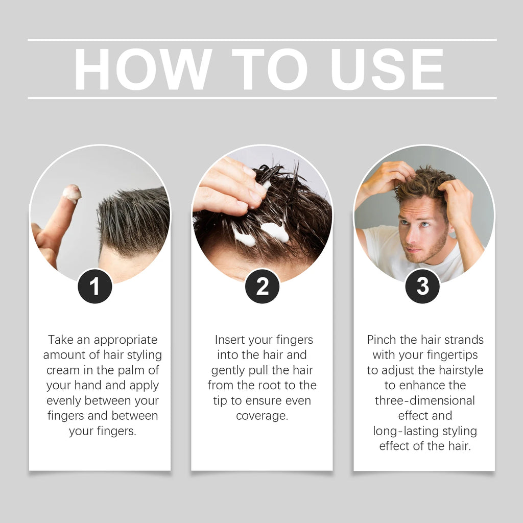 Keratin Hair Styling Cream Strong Hold Reduce Curly Matte Finished Keep Smoothing Non Sticky Improve Frizz Men Hair Shaping Gel
