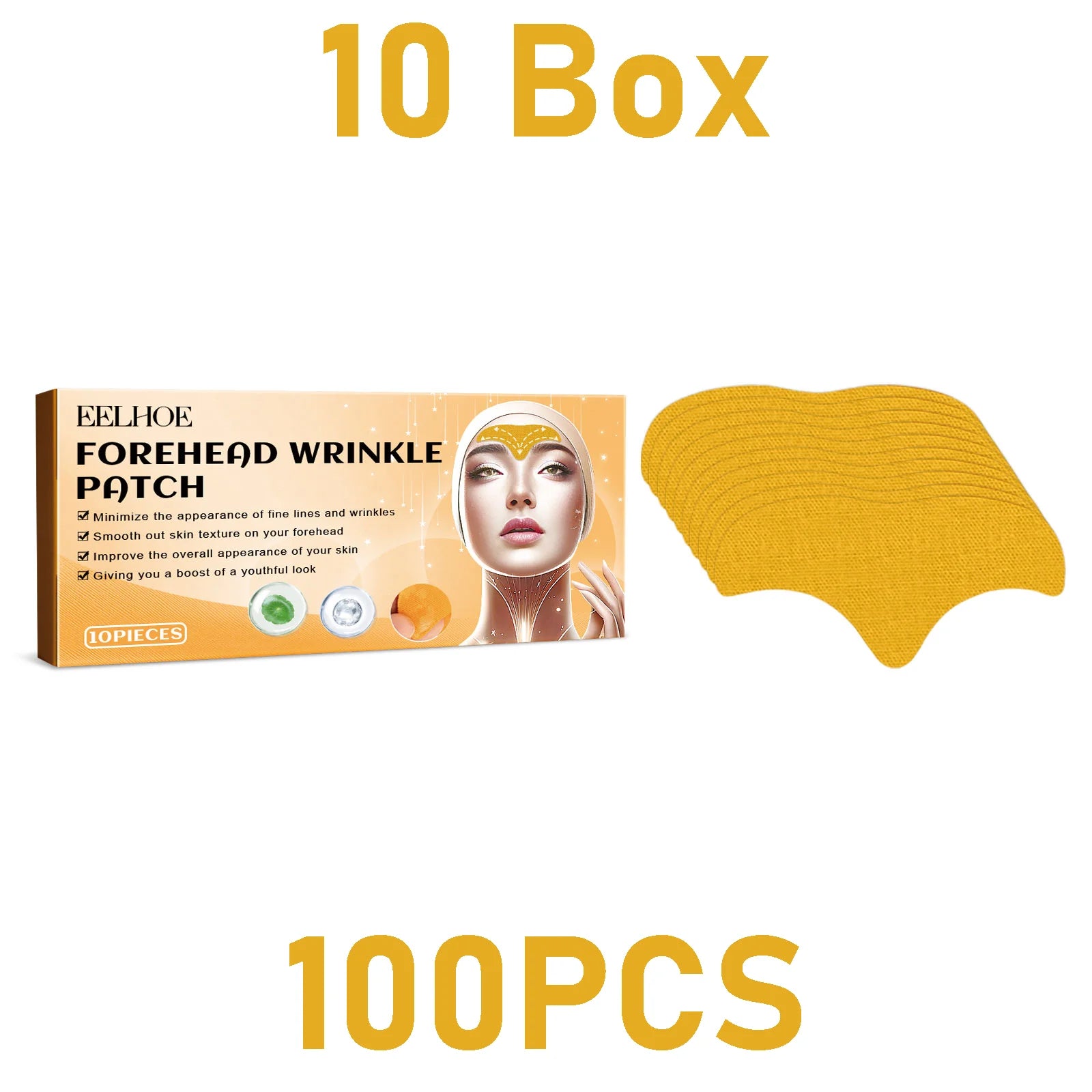 EELHOE Forehead Wrinkle Patch Lift Firming Skin Lightening Face Wrinkle Gel Patches Collagen Fade Fine Lines Facial Mask Care
