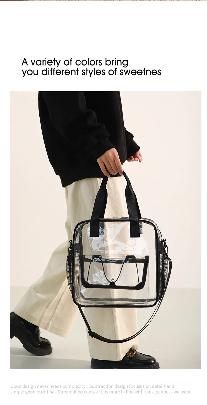 Ladies' shoulder bagTransparent swimming bag PVC travel storage bag travel bag sports stadium concert beach student fashion bag