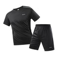 Mens Fitness Tracksuit Set Summer Casual Sporting Male Quick-Drying Short-Sleeved Tops+Shorts Sweatsuit 2 Piece Set Track Suit