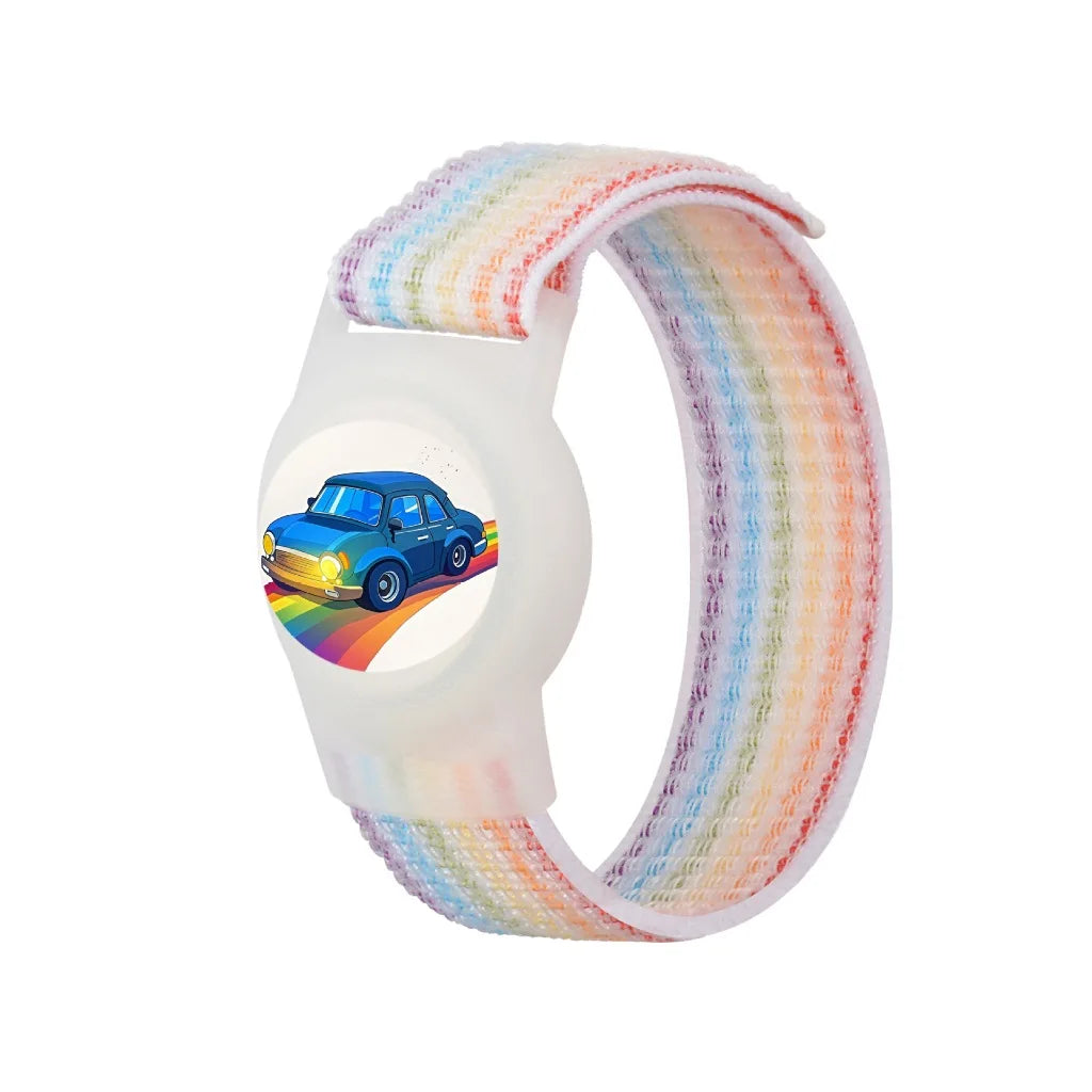 Waterproof Airtag Bracelet for Kids Soft Nylon Hidden Air Tag Wristband Full Cover Lightweight  Band for Toddler Child