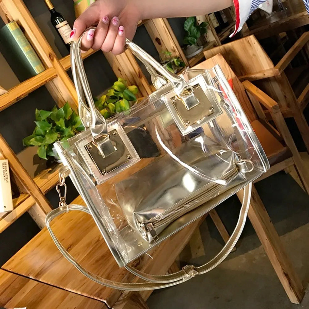 Large Summer Clear Totes Bags Transparent PVC Women Handbags Crossbody Clutch Purse Shoulder Messenger Bag The Songkran Festival