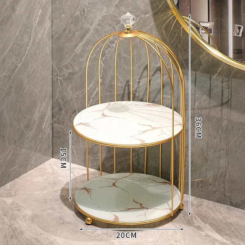 Metal Makeup Organizer Cosmetic Organiser Cosmetic storage Shelf Bathroom Tabletop Organiser Toilet Vanity Organiser Makeup Box