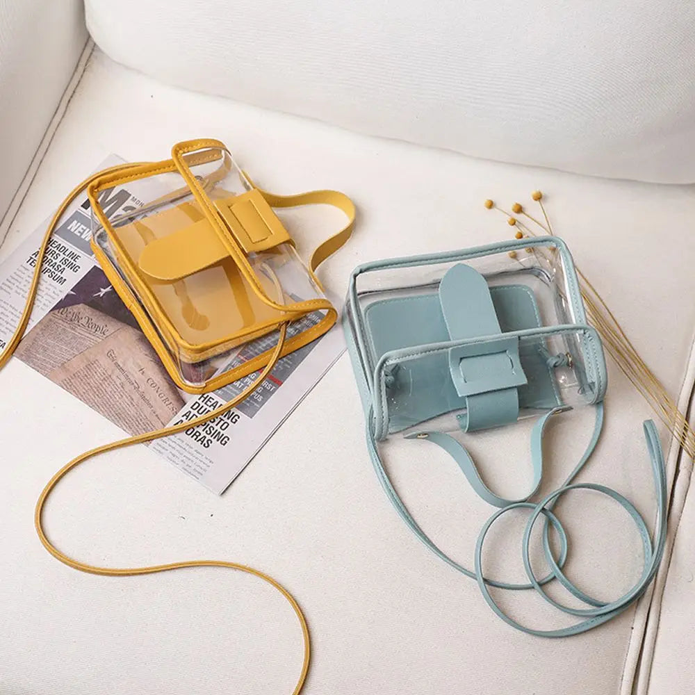 Small Women's Small Bag Transparent Jelly Candy Color Square Messager Bag Fashion Clutches PVC Shoulder Bag Crossbody Handbag