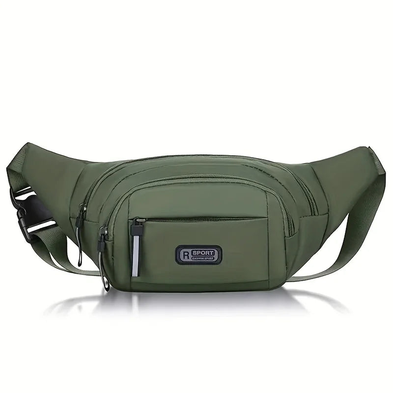 Women's fashionable multi-functional pocketed casual sports waist bag, solid color travel chest bag/work weekend summer vacation