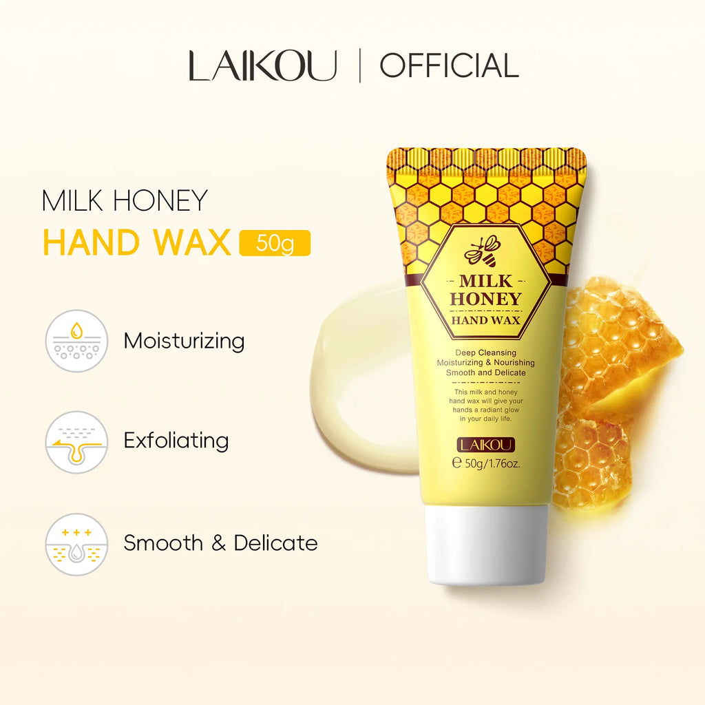 Laikou  Honey Hand Wax Moisturizing Exfoliating  Anti-Aging Hand Exfoliator Scrub Hands  lotion Peeling Masks Skin Care 50g