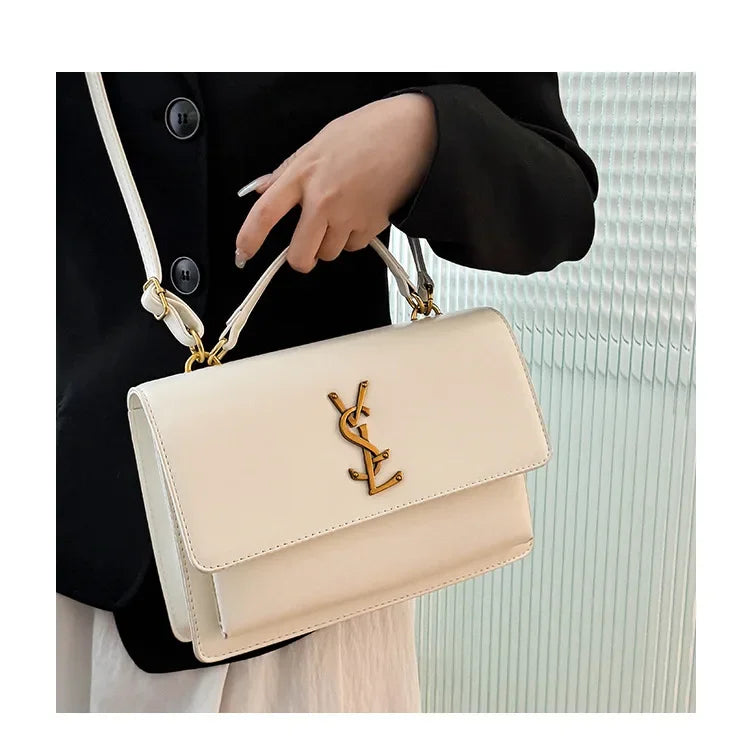 High-End Leather Women Diaper Bag Classic Designer Paris Casual Simple Vintage Trendy Design with Adjustable Shoulder Strap