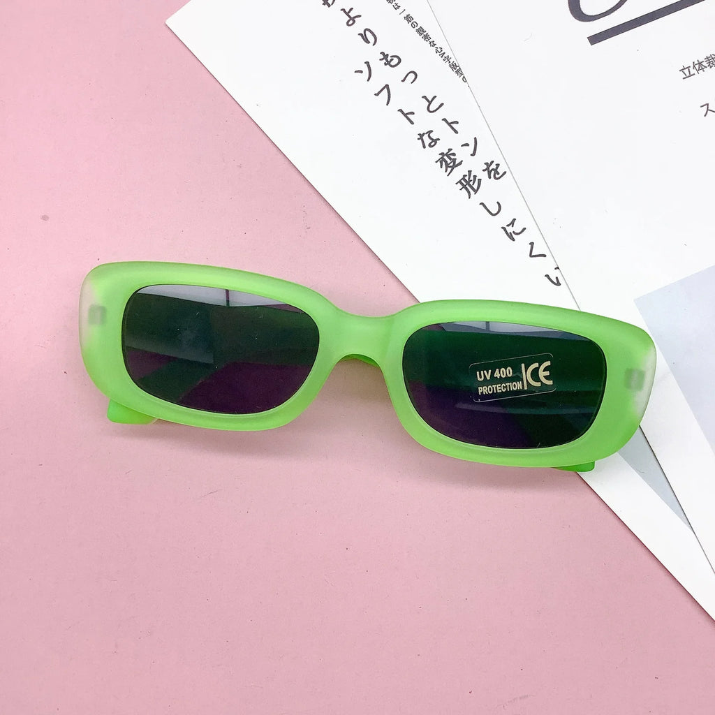 Children Cute Vintage Frosted Rectangle UV400 Sunglasses Outdoor Girls Boys Sweet Sunglasses Protection Classic Kids Sunglasses