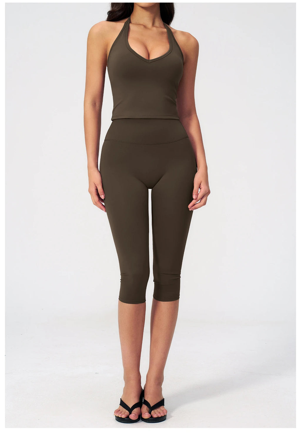Yoga Set 2PCS Sports Set Short Sleeve Fitness Outfits Women Tracksuit Workout Clothes Running Capri Pants Gym Suit Athletic Wear