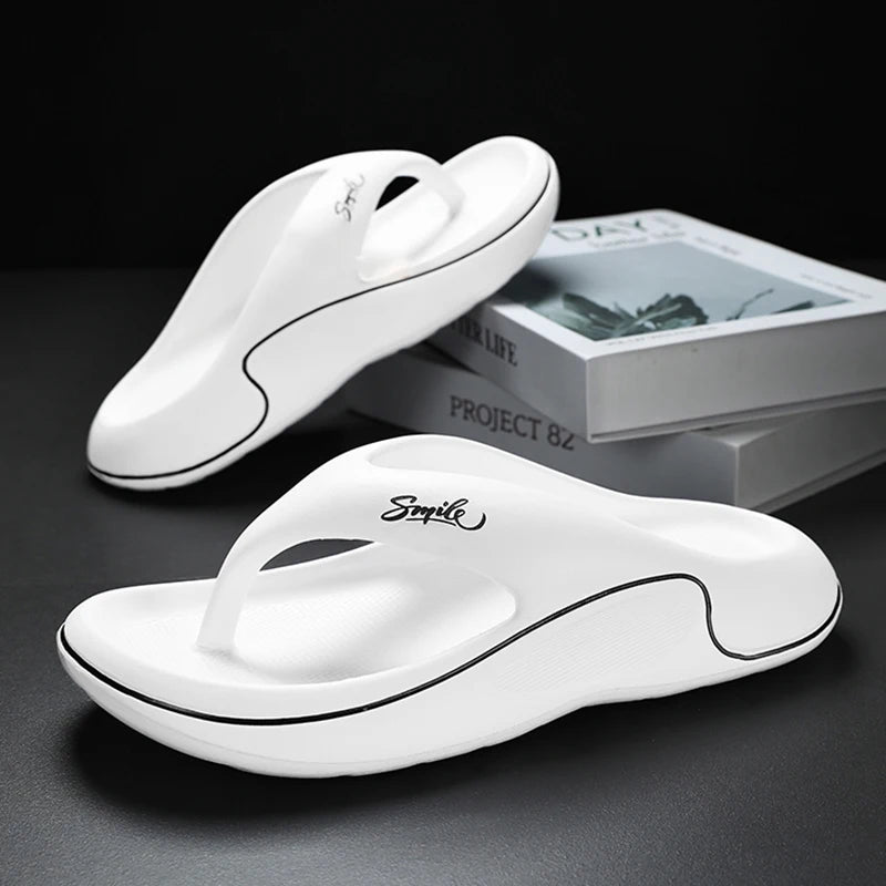 Flip-Flops for Men and Women Summer 2025 New Outer Wear Non-Slip Anti-Odor Flip-Flops Thick-Soled Beach Slippers