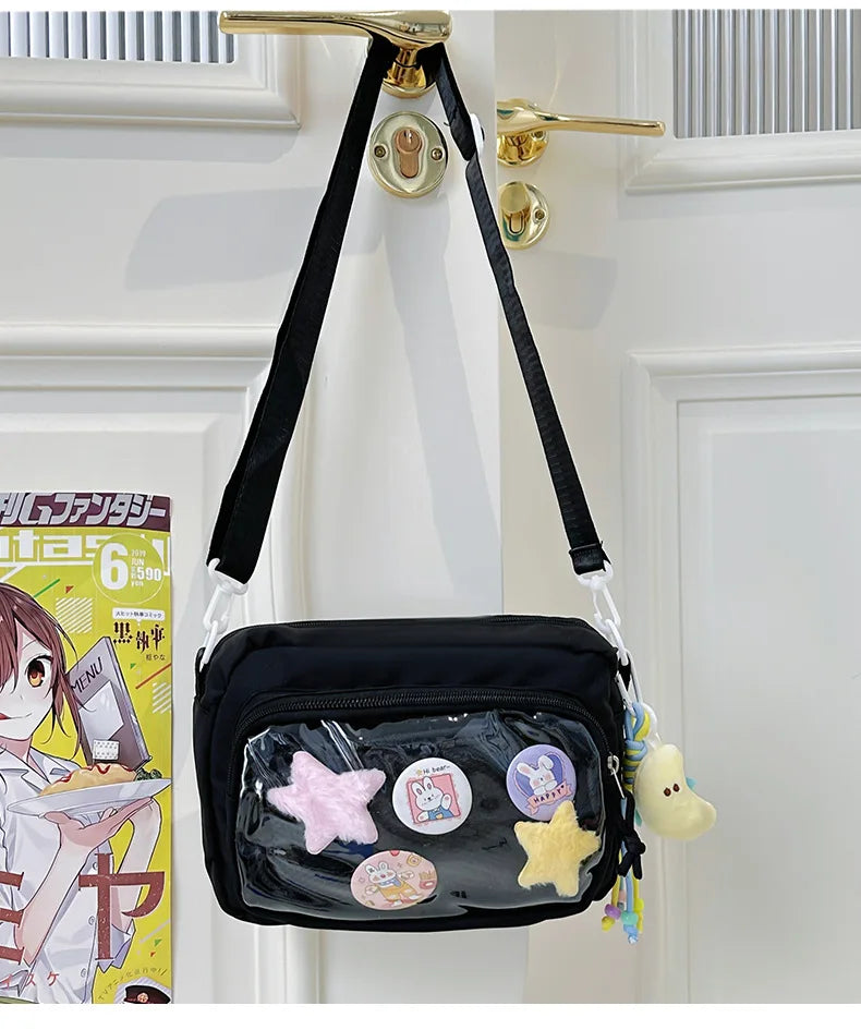 Japan and South Korea Cute Small Bag Female anime Pain Bag Pure Color Small Fresh Student Korean Simple Bag Crossbody Bag Female