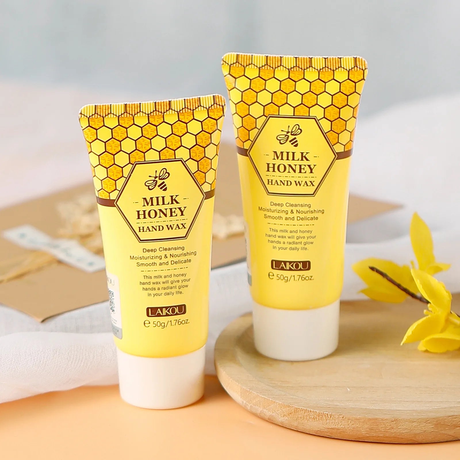 Laikou  Honey Hand Wax Moisturizing Exfoliating  Anti-Aging Hand Exfoliator Scrub Hands  lotion Peeling Masks Skin Care 50g