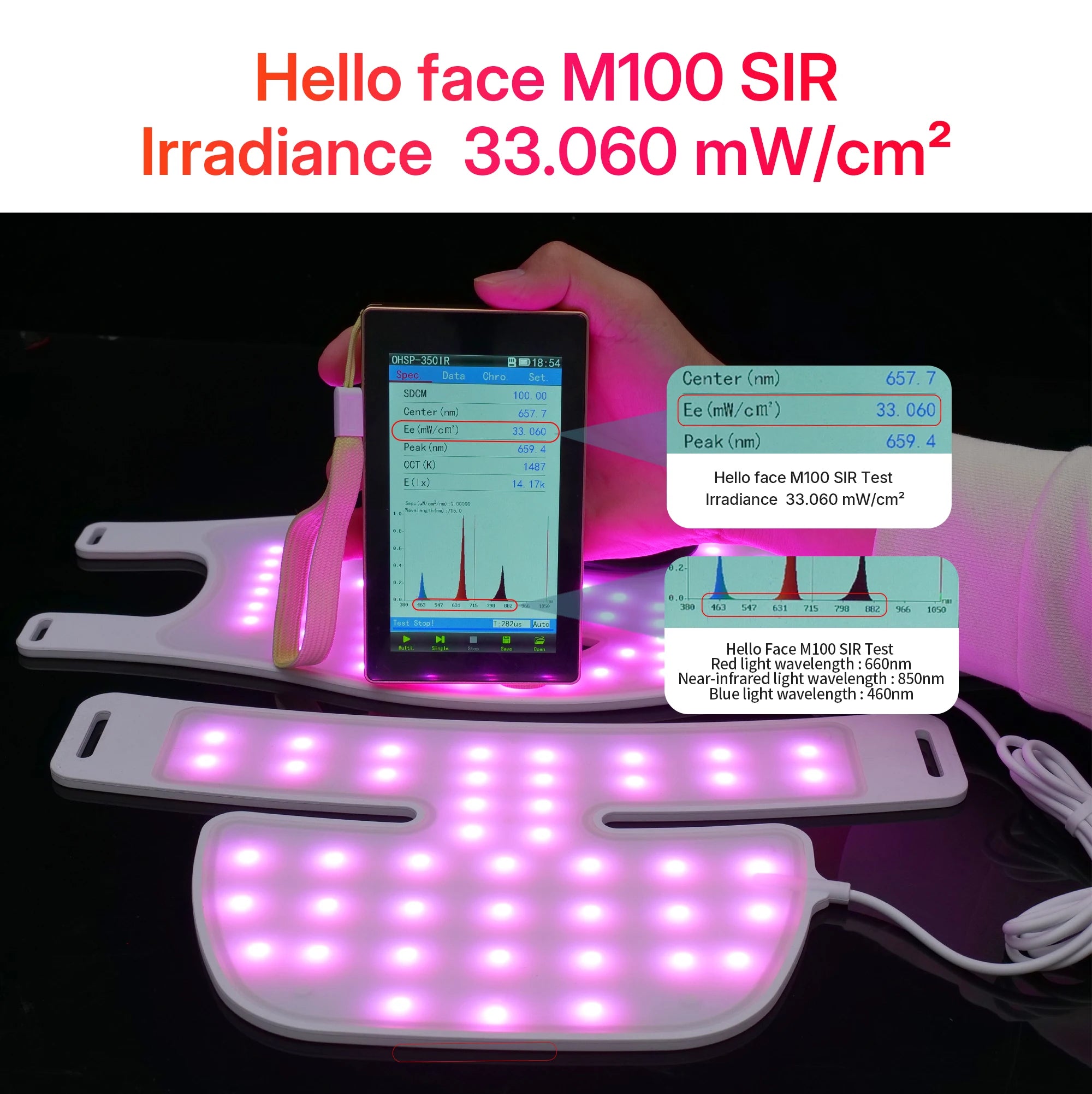 Hello Face Rechargeable Red Light Therapy Mask for Face & Neck  Infrared LED Mask Skincare Device for Glowing Skin