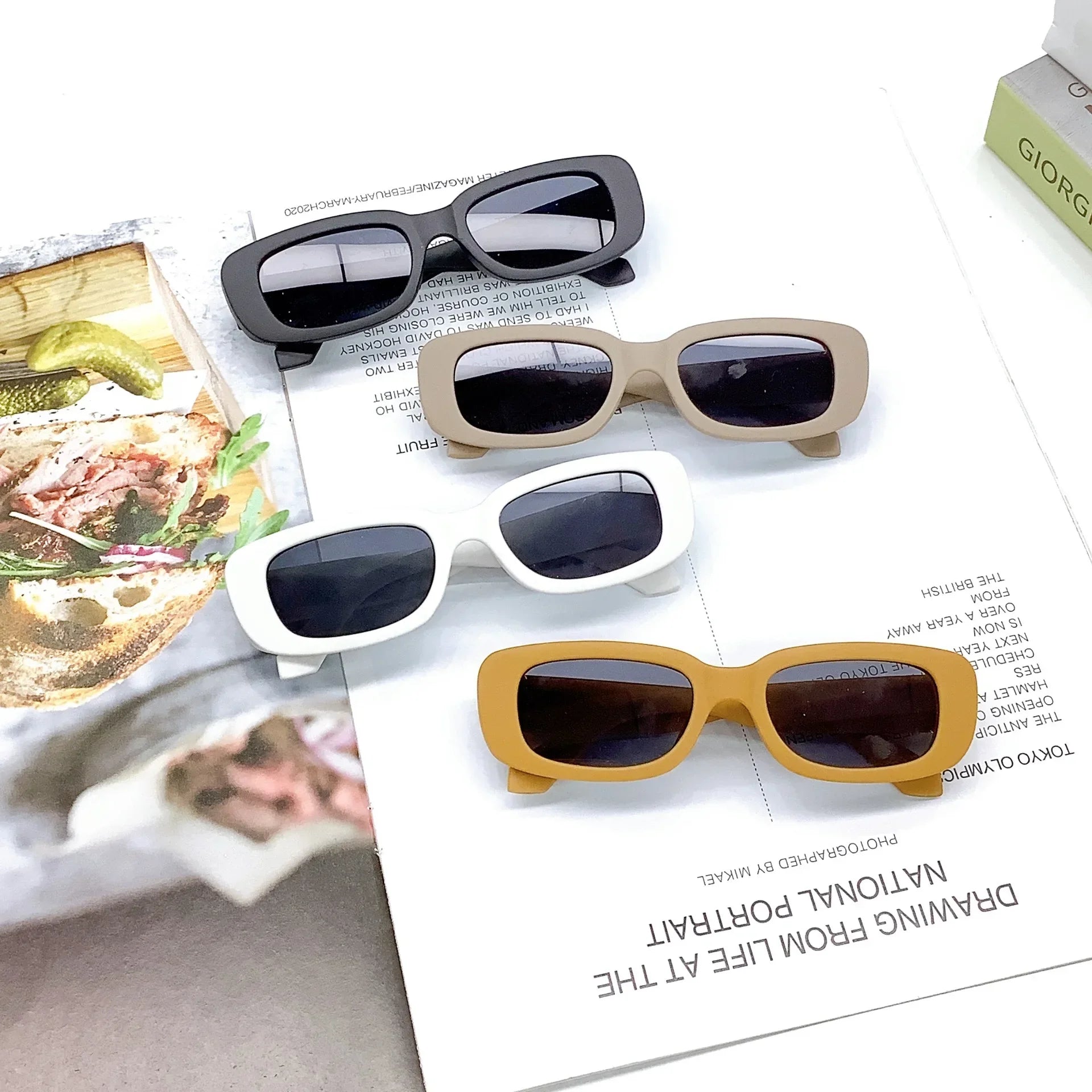 Children Cute Vintage Frosted Rectangle UV400 Sunglasses Outdoor Girls Boys Sweet Sunglasses Protection Classic Kids Sunglasses