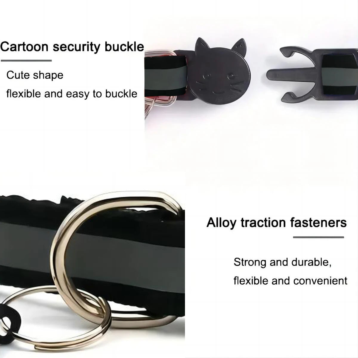 2 PC cat and dog footprints really reflective pet collar+strip reflective pet collar, reflective anti-lost pet collar.
