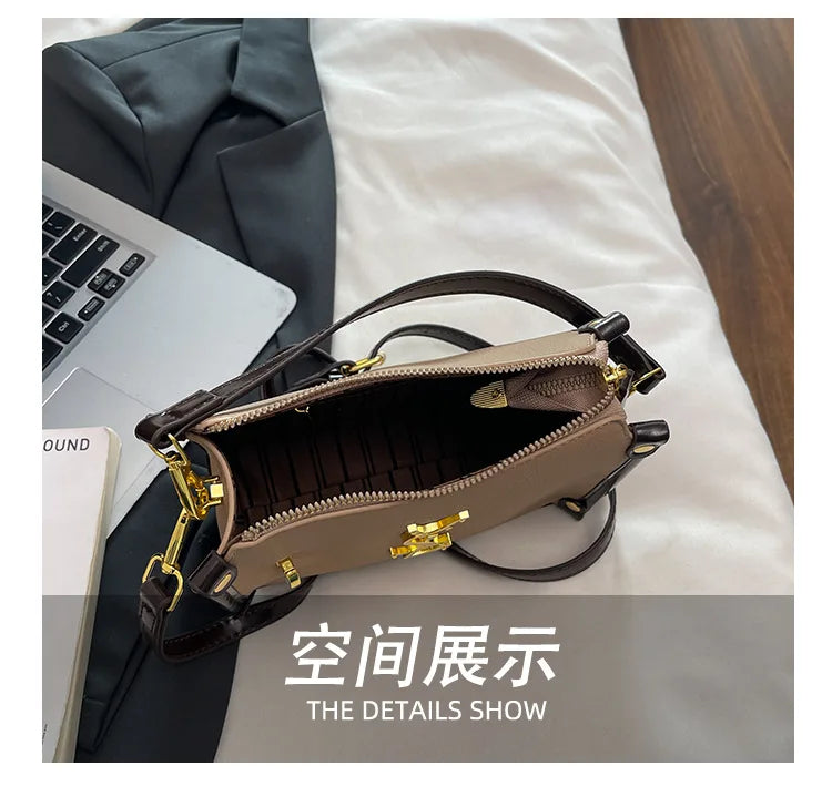 2026 New Korean Style Retro Mini Square Crossbody Bag Shoulder Top Handle Purse Textured Everyday Tote for Women