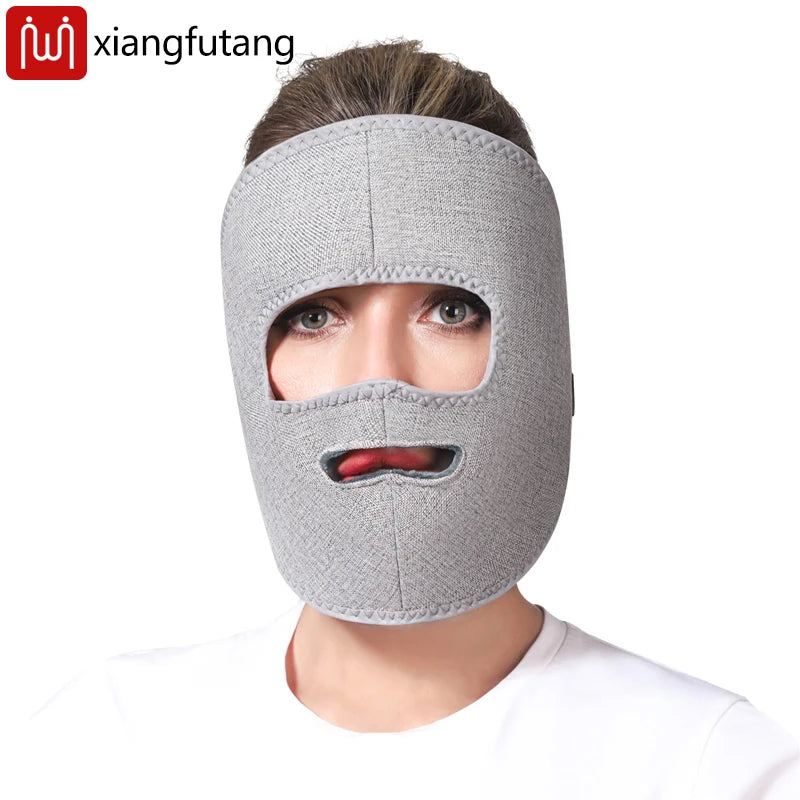 Electric Heated Facial Mask Red Light Therapy Facial Massager Relieves Facial Spasms Muscle Stiffness Jaw Ache Stress Relief