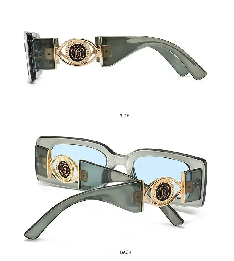 2026 New Retro Square Sunglasses for Women Men Flower Decoration Fashion Ladies Sun Glasses Ins Hot Shading Eyewear UV400