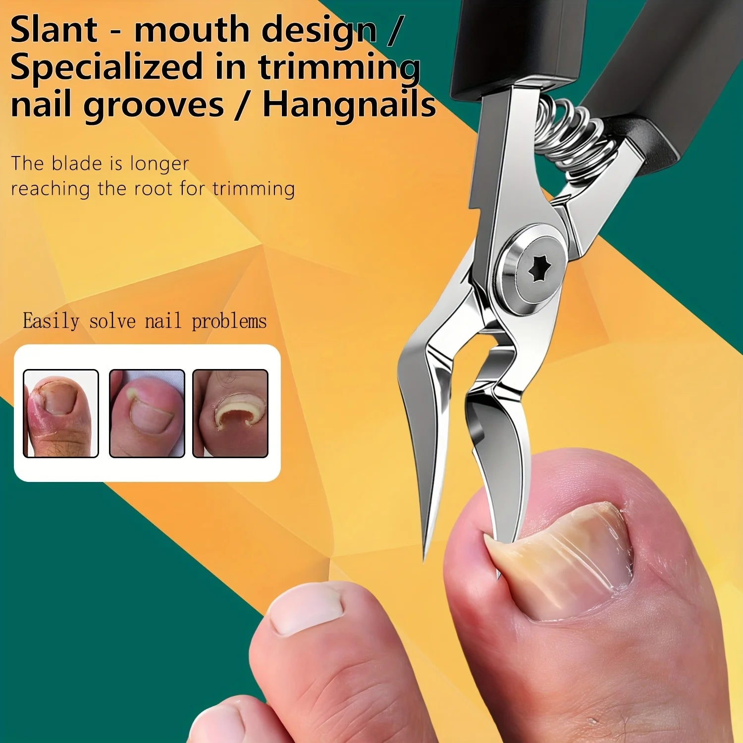 Heavy-Duty Stainless Steel Nail Clipper, Thick Toenail & Fingernail Clipper for Adults, Professional-Grade Curved Blade