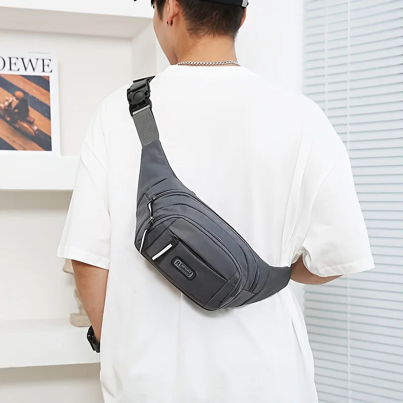 Women's fashionable multi-functional pocketed casual sports waist bag, solid color travel chest bag/work weekend summer vacation