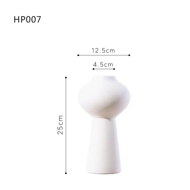 White Ceramic Vases Minimalist Home Decor Nordic Modern Room Kitchen Living Rome Shelf Decorations Crafts Ornaments