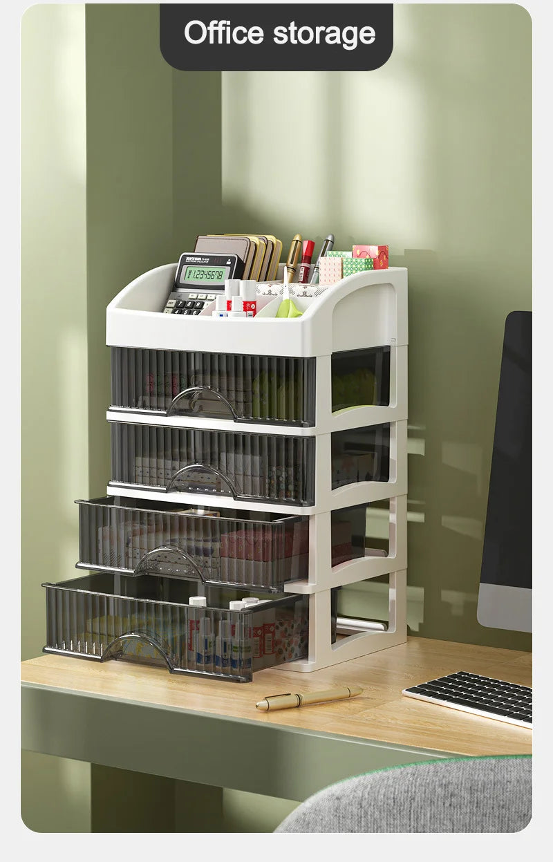 New 1Pc 5-layer Makeup Storage Box Debris Storage Box Drawer-style Dressing Table Office DeskCosmetics Multi-layerstoragecabinet