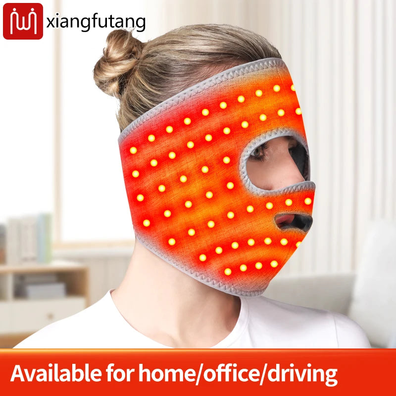 Electric Heated Facial Mask Red Light Therapy Facial Massager Relieves Facial Spasms Muscle Stiffness Jaw Ache Stress Relief