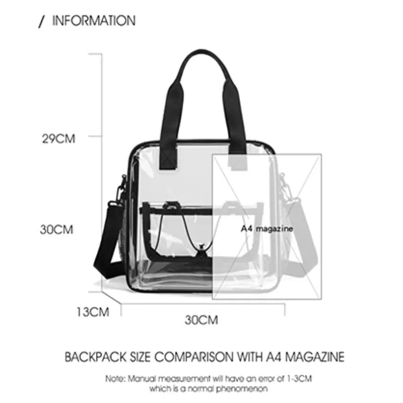Ladies' shoulder bagTransparent swimming bag PVC travel storage bag travel bag sports stadium concert beach student fashion bag