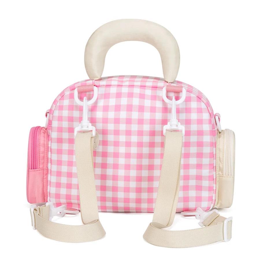Kabaqoo Cute Apple Ita Bag For Women Y2K Versatile Crossbody Bag PU Leather Shoulder Bag Handbag with Mesh Insert Pad Sweet Handbag Backpack